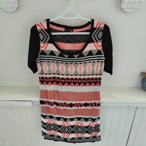 Wool knit Petite Dress, multi color, no snags, from t/o Sweaters Size M